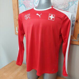 Puma 2016/2017 Switzerland National Team Home Football/Soccer Jersey L/S Men'sXL